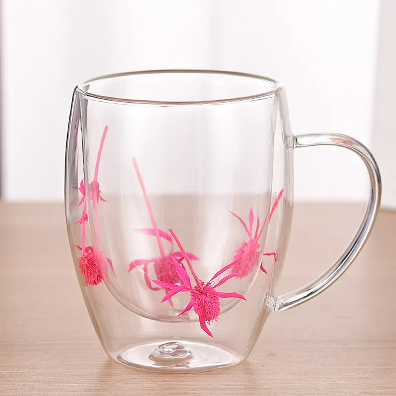 Brilliant Meadow Dried Flowers Double Wall Glass Mug – Terra Powders