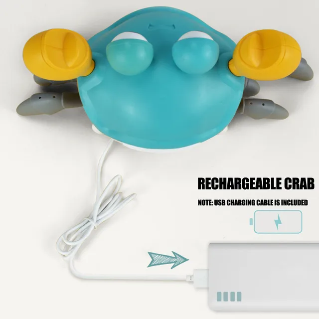 Electronic Toy For Babies Crawling Interactive Crawling Crab Toys With Music And Lights For Kid Baby Toddler Simulation Crab Toy 4