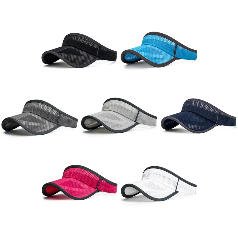 Sun Hats Visor Hat Summer Sports Adjustable Sun Visor Uv Protection Empty Top Tennis Running Sunscreen Mesh Brim Women Men