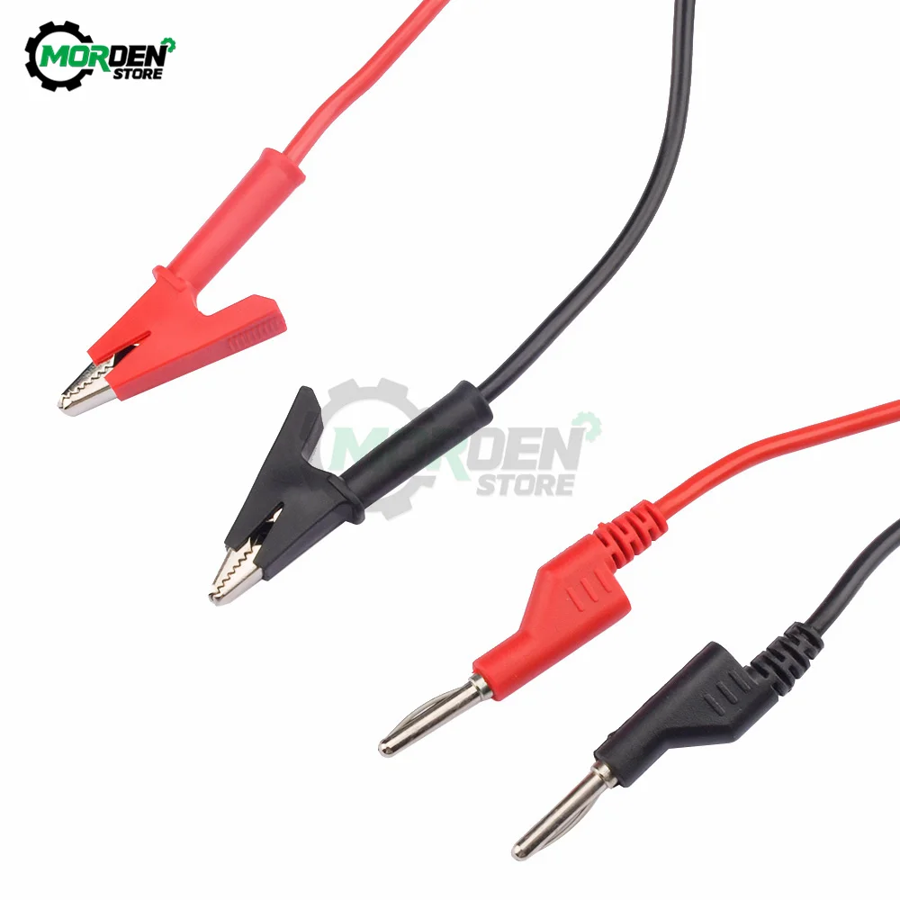 1M Double End Test Lead Wire Line Electrical Voltage 4mm Banana Plug Alligator Clip Crocodile 15A Multimeter DIY Test Wire