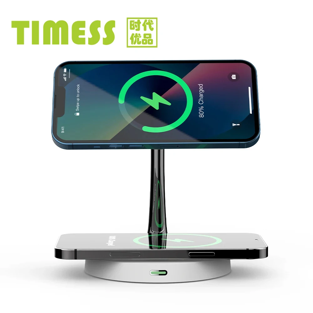 

3 in 1 Magnetic Wireless Charging Station For iPhone 15 14 13 12 Pro Max Magsafe Charger For Apple Watch 8 7 6 5 Airpods Pro