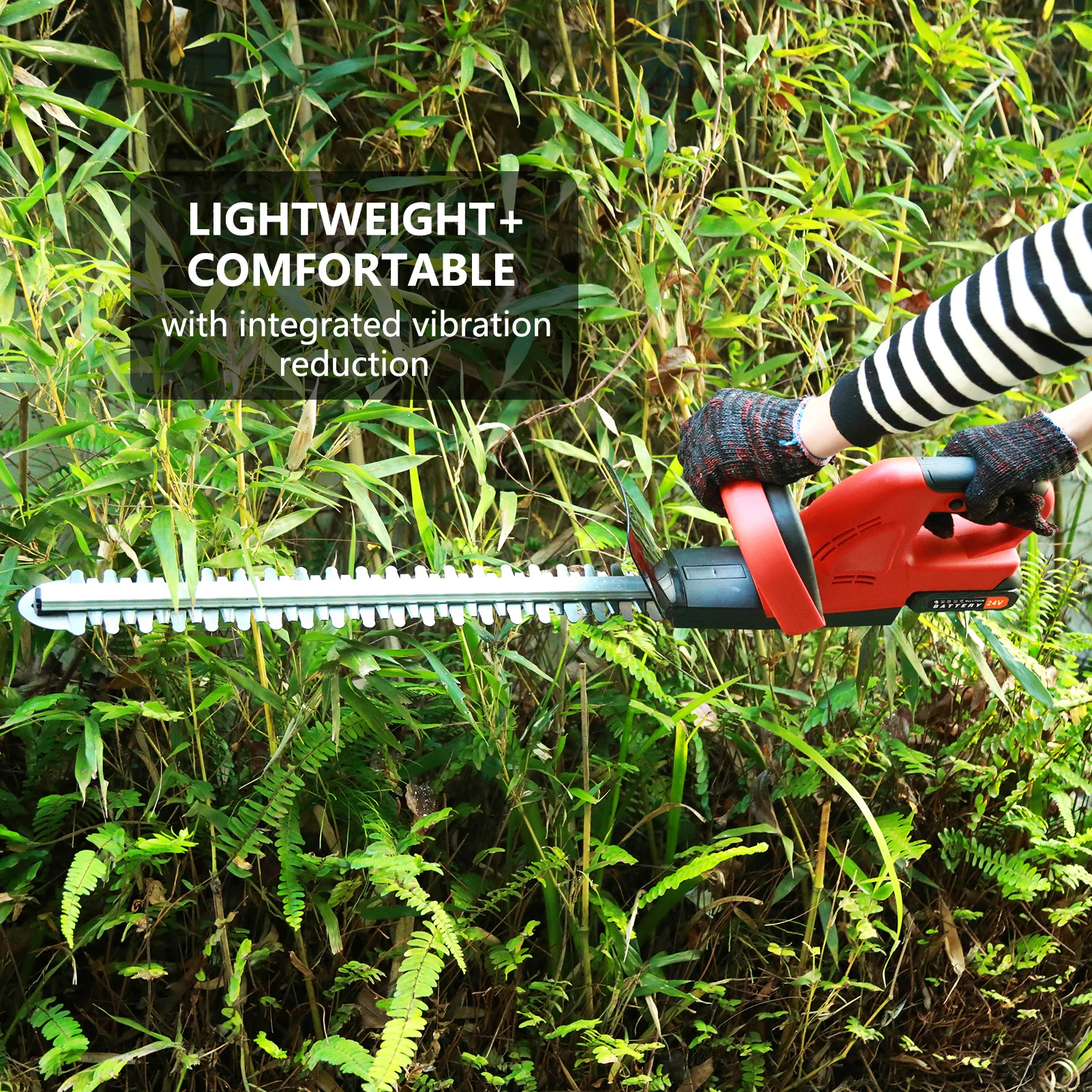 Powerful Batteries Rechargeable On/off Switch Safety Guard Hedge Trimmer 800W Electric Cordless Hedge Cutter Grass Shear 4