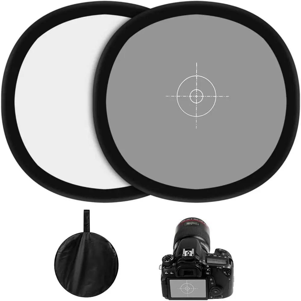 Photography Reflector 60x60cm Portable Photography Foldable Camera Grey/White Balance Card Focus Board Two Sides 18% Reflector