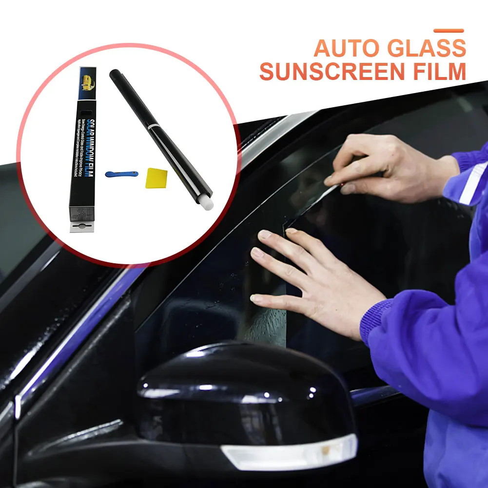 Window Tinting Film UV Protection Heat Insulation Film Privacy Car Roof Film 75cm*6m Super Black Sunscreen Film Auto Accessories