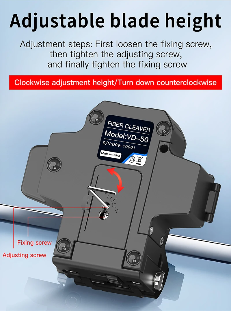 VD-50 Fiber Cleaver High Precision Optical Fiber Cutter FTTH Tool One-step Fiber