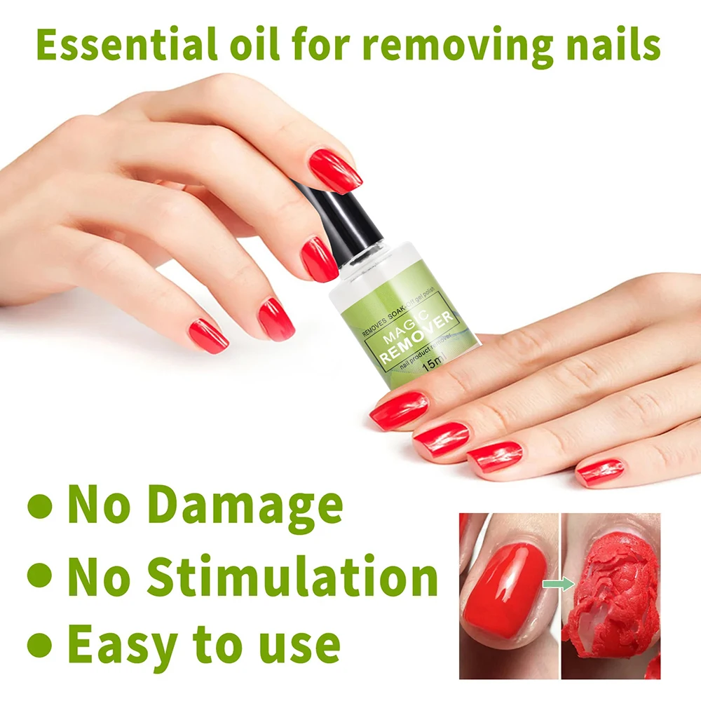 Professional Nail Polish Remover Burst Nail Gel (Don't Hurt Nails) 3 mins Quickly Removes Soak-Off Gel Polish UV Nail Lacquer 2