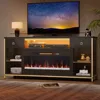 Fireplace TV Stand, 70 Inch TV Stand with 36 Inch Big Fireplace for TVs Up to 80", with Faux Marble Top, LED Media Console 1