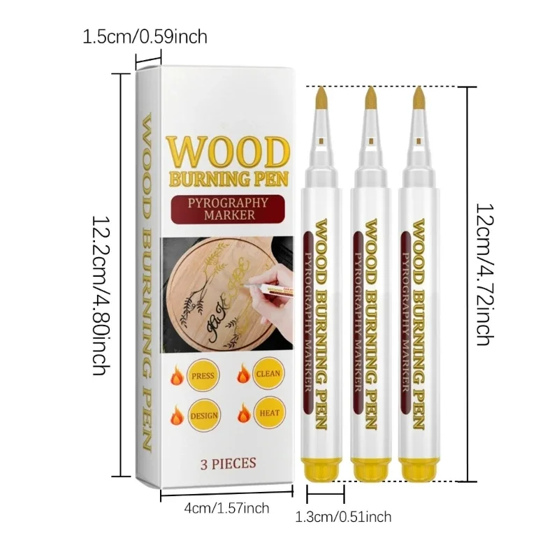 3/9 Pcs/Set Burning Pen Scorch Pen Marker Pyrography Marker Practical Burning Art Supplies for Artists wood burning pen