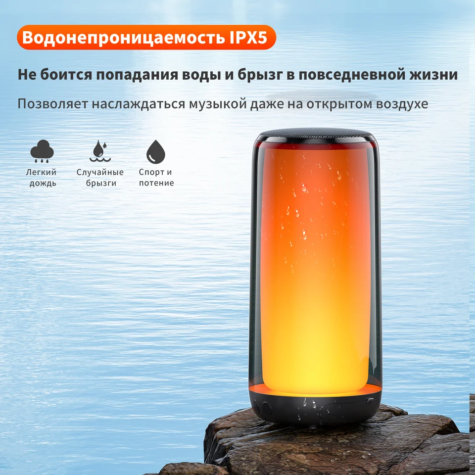 QERE Bluetooth With Hi-Res 10W Audio,Wireless HiFi Portable Speaker IPX5 Waterproof,Outdoor Multiple Connection Modes,_voghion.com