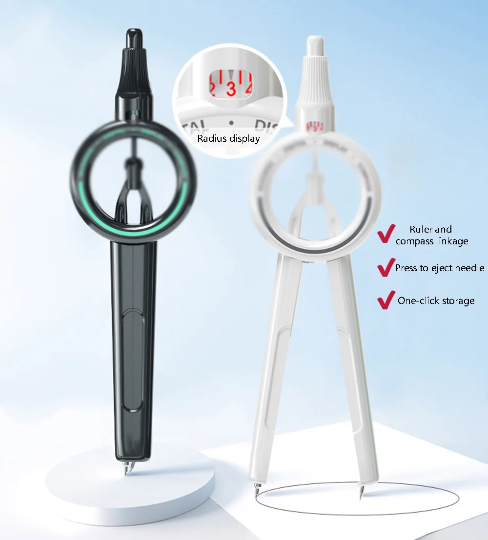 나침반 세트 재사용 가능한 연필 수학 기하학 그리기 원 학습 학교 학생 홈스쿨 제도 도구