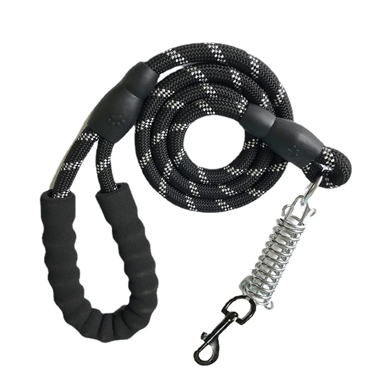 

150cm Elastic Expansion Dog Leash Retractable Reflective Pet Leash Buffer Shock Absorption Spring Walking Rope Large Dogs Belt