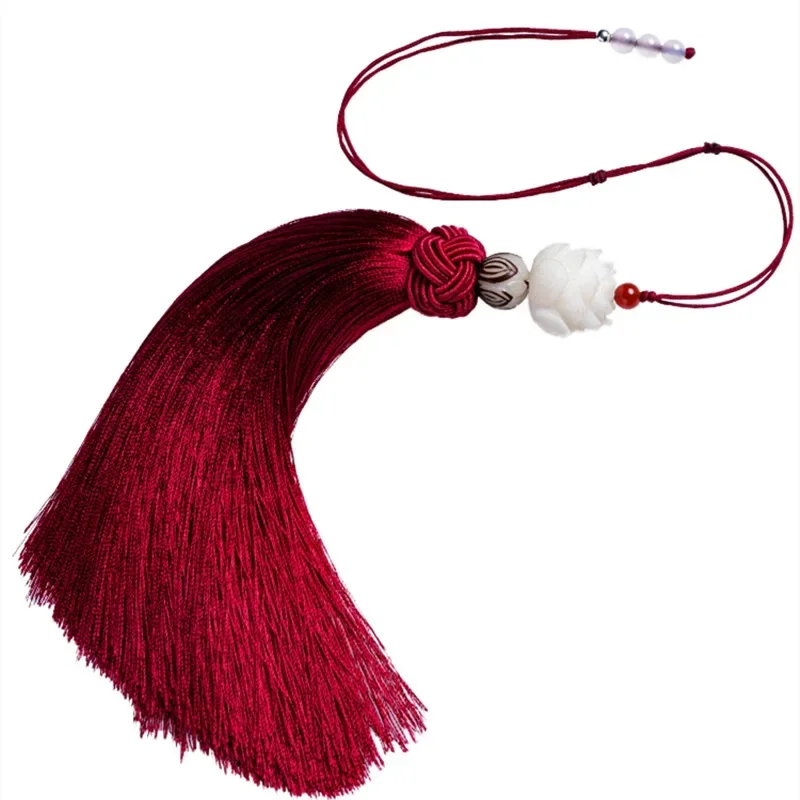 Red Chinese Style Key Tassel Ornaments DIY Curtain Garment Bag Car Decorative Craft Supplies Cosplay Gift Hanging Pendant Props