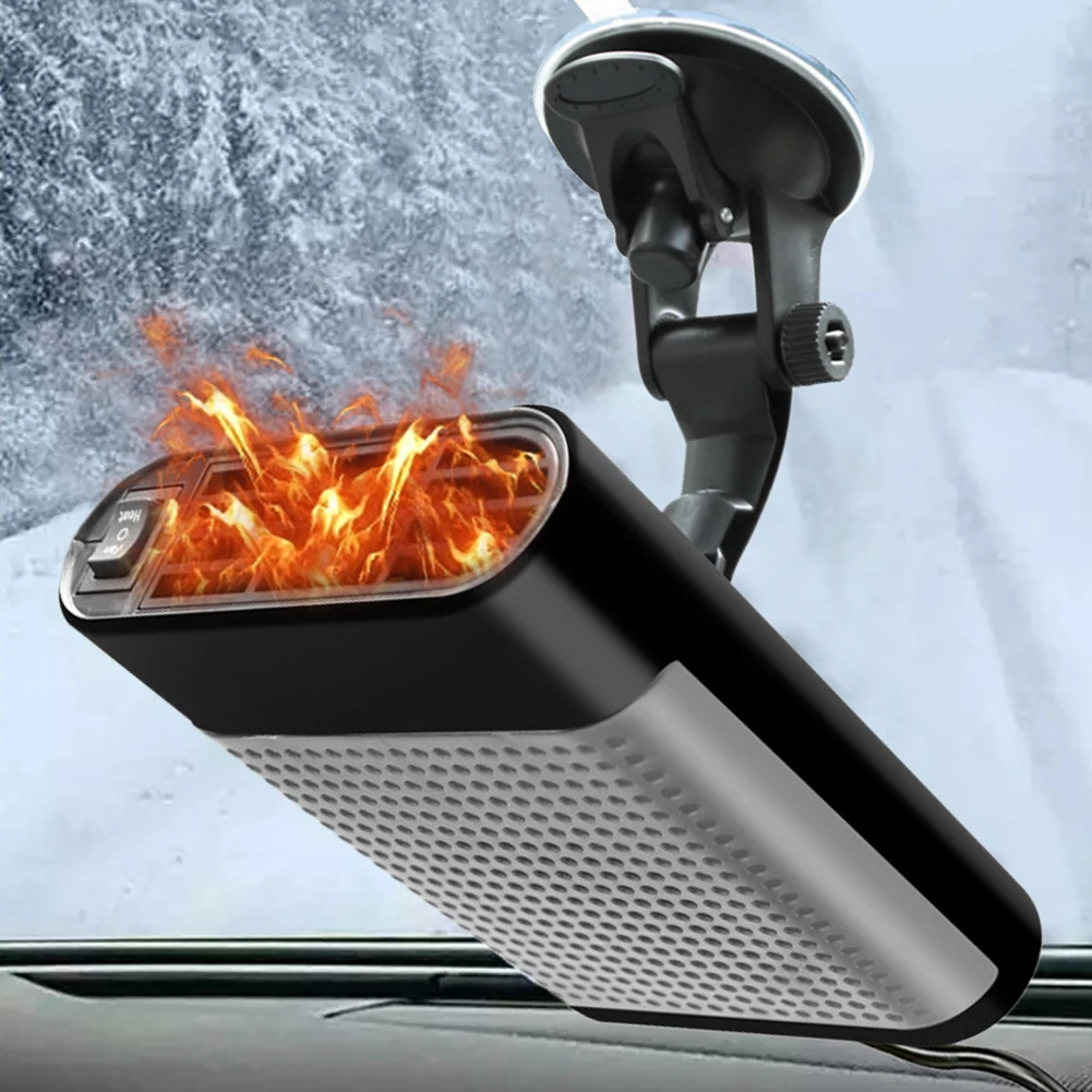 12V/24V Defogger Defroster Demister 120W Car Cooling Fan 2 in 1 Anti-Fog Car Heater Windshield Defogging Defrosting Heating Fan