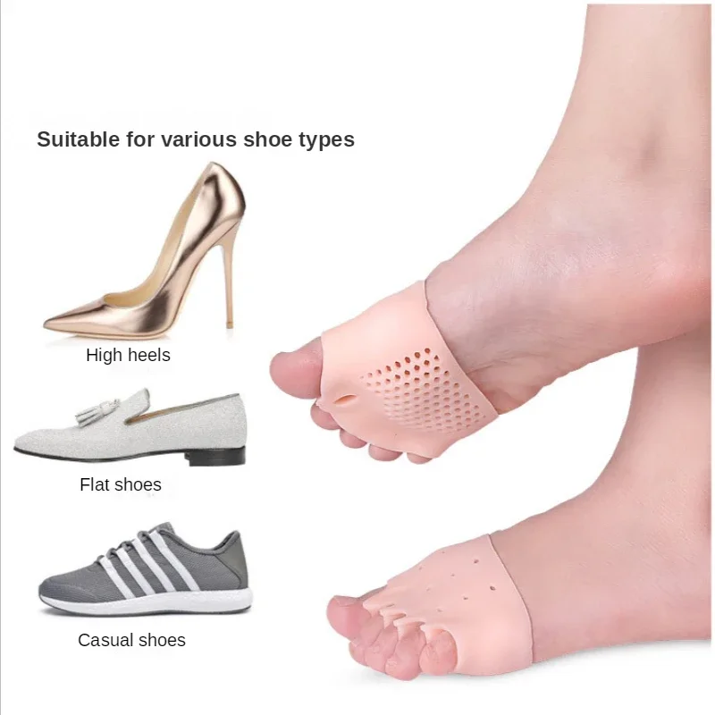 Forefoot Pads Toe Separator Cushion Pads Silicone Orthotics Protector Pain Relief Insoles Toe Hallux Valgus Corrector Gel Pads