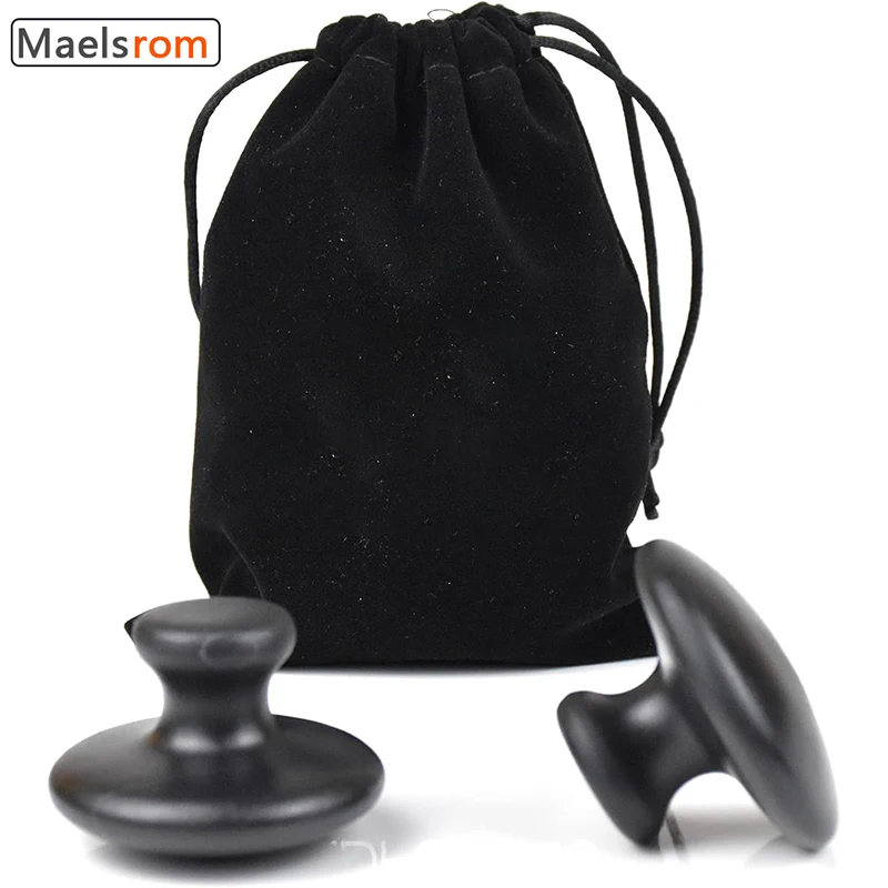 2 Pcs Mushroom Shaped Massage Stones Natural Bian Stone Hot Rock For Improving Your Body Condition Promoting Blood Circulation 2pcs massage stones hot stone massage basalt hot stones guasha jade stone basalt hot rocks mushroom shaped stones