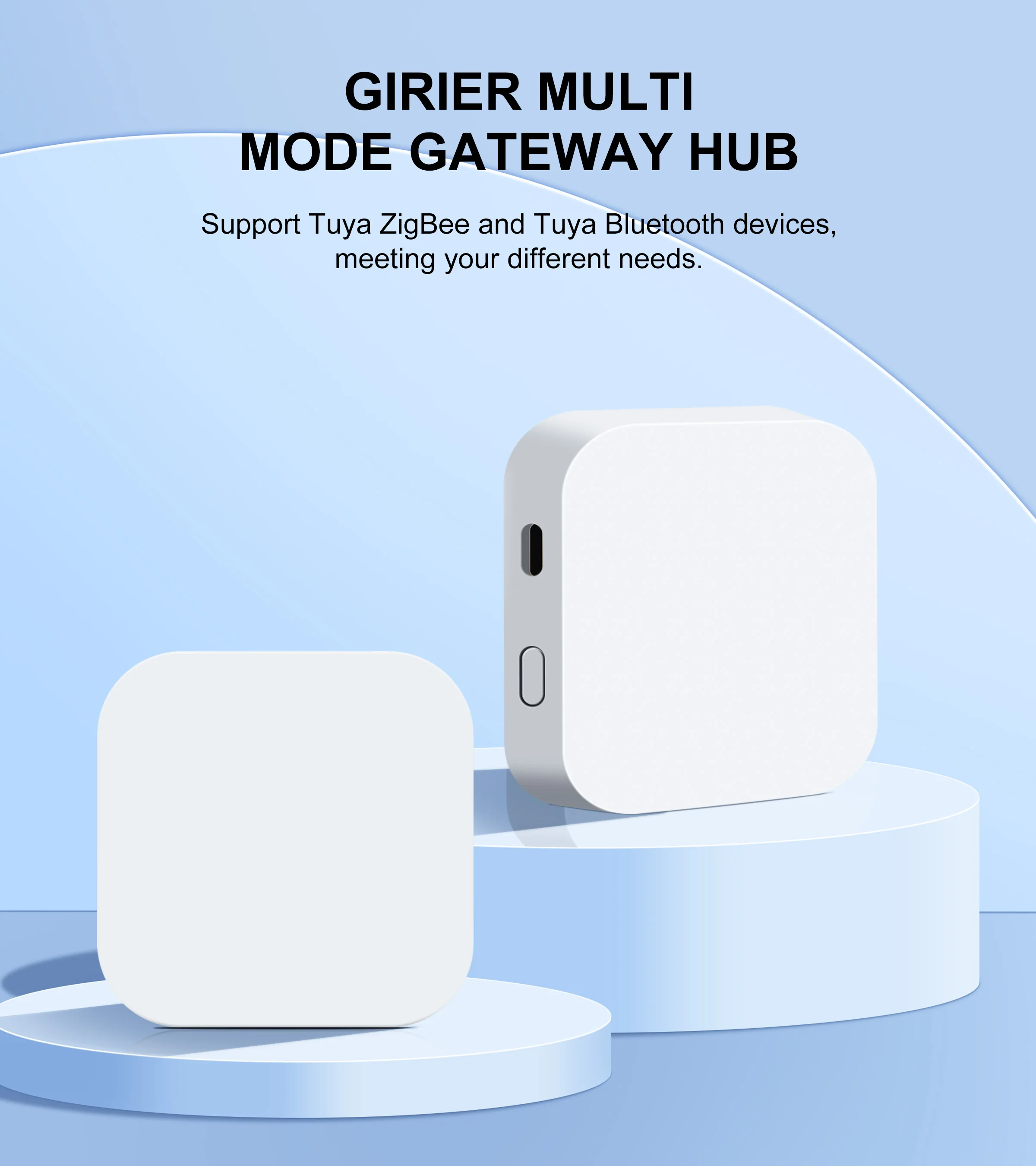 Description Picture 2 of itemGIRIER Tuya ZigBee Gateway Hub Wireless Multi-mode ZigBee and Bluetooth Gateway Bridge for Smart Home Automation Supports Alexa