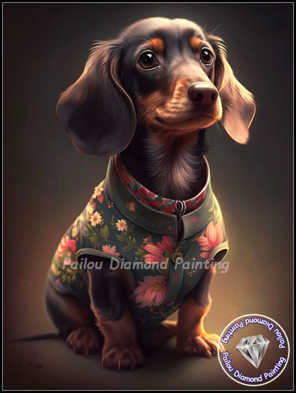 YSCOLOR Diamond Painting 5D Diamant Peinture Kits Teckel