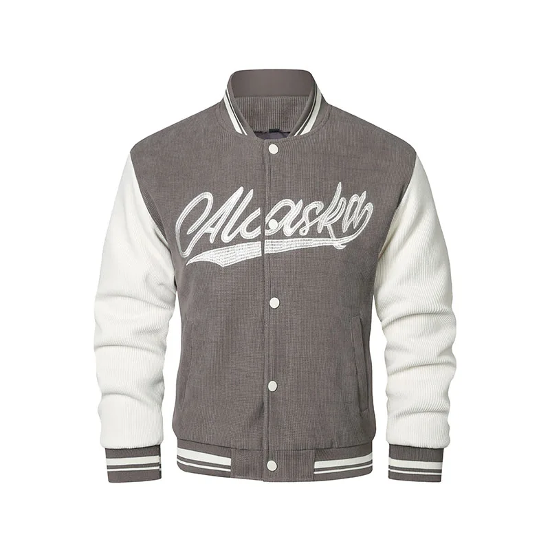 

Corduroy Baseball Coat Men's Towel Embroidered Youth Jacket with Cotton Thickened Autumn and Winter 03