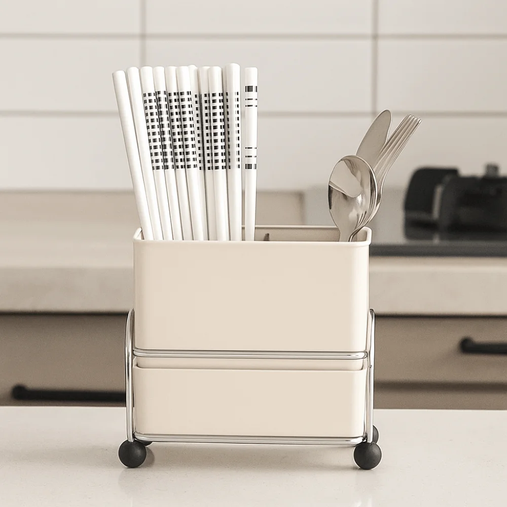 Multi-Functional Kitchen Chopsticks Tube Large Capacity Space Saving Tableware Storage Rack Household Dividing Into Grids