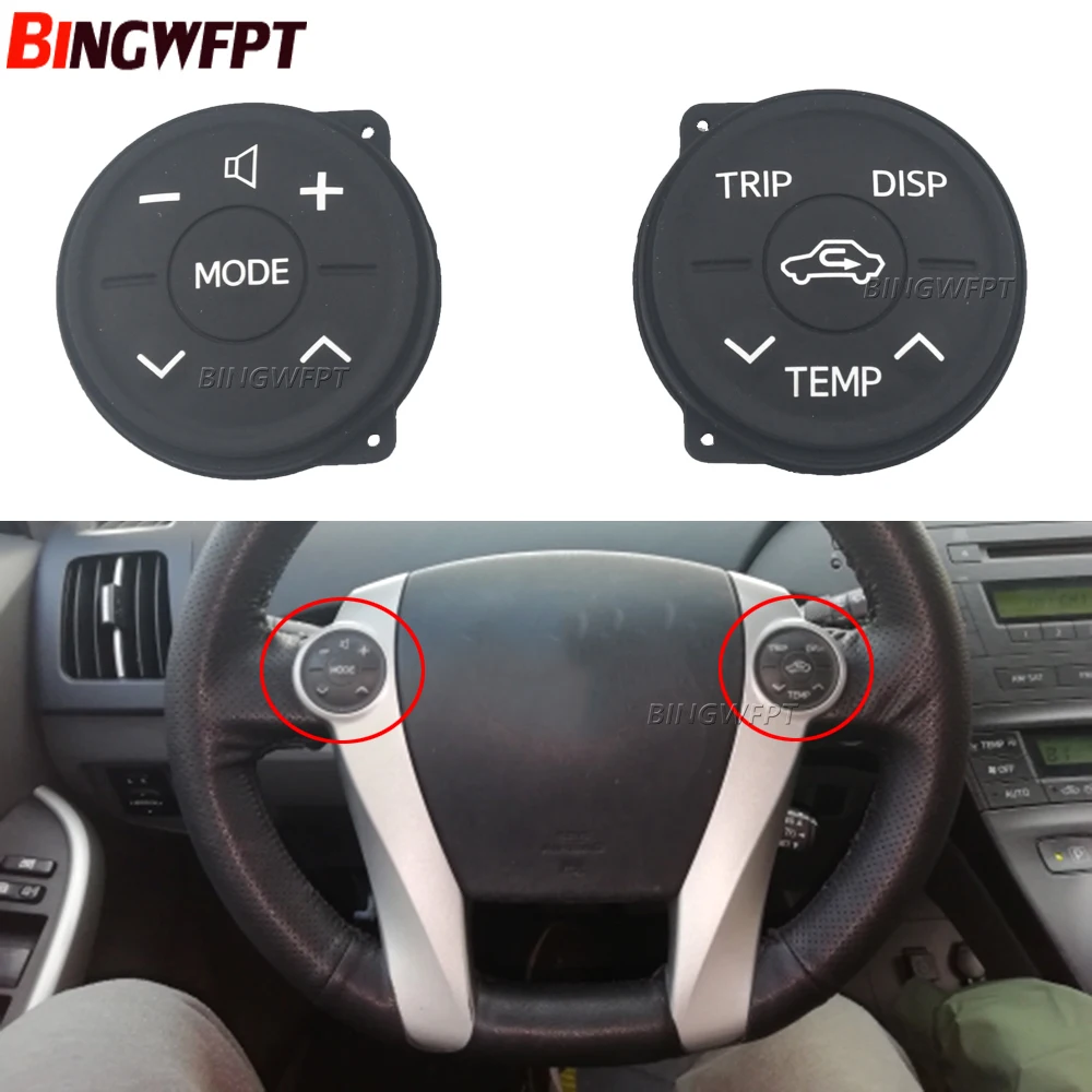 2PCSMultifunctionSteeringWheelSwitchControlButtonPanelRubber