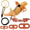 Lizard lead reptile walking lead gecko lead small pet lead colorful wing lead adjustable lizard lead for outdoor carrying 4