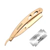 14*2cm 1 Pcs Body Razors Professional Barber Edge Steel Folding Shaving Knife Hair Removal Tools Shaving Razor + Blade 6102# 4