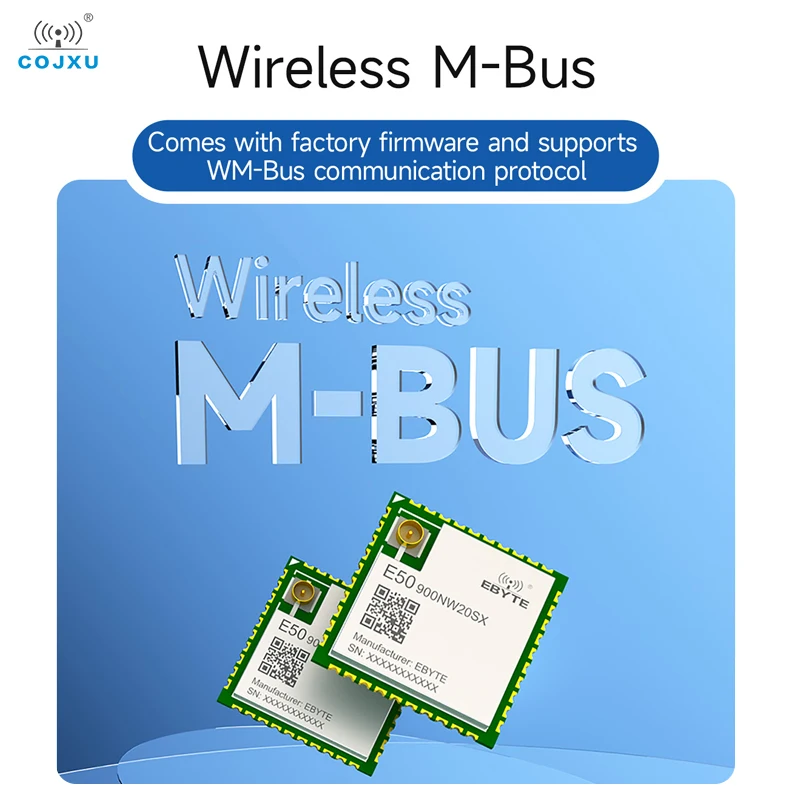 무선 M-버스 모듈, URAT 모듈, COJXU E50-900NW20SX, 20dBm 메쉬 SMD SoC 모듈, 저전력 소비, EFR32FG23, 868 MHz, 915MHz