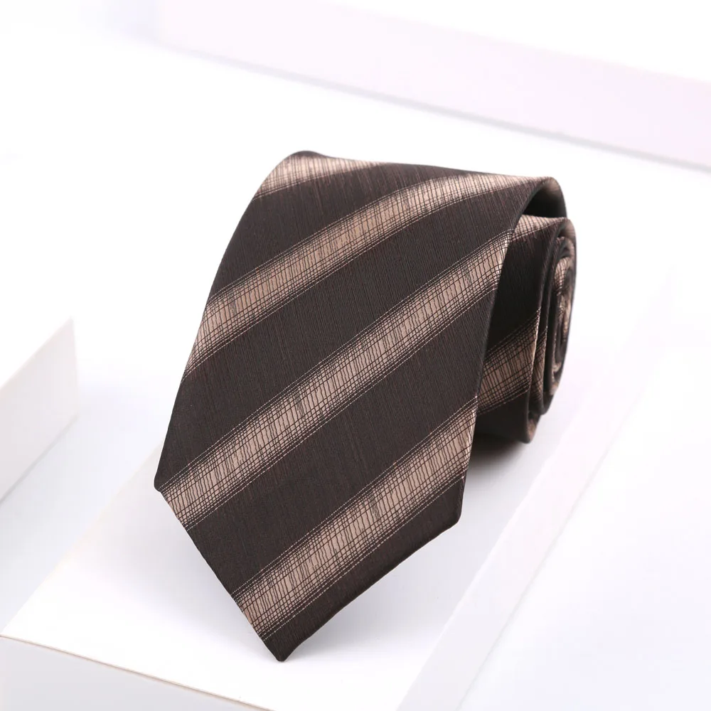 Marken-Klassiker, braun, kariert, Paisley-Streifen, 8 cm Krawatte für Herren, Anzug-Accessoires, Hochzeit, Gravatas, geeignet für den Arbeitsplatz, Geburtstagsgeschenk – Detail 8