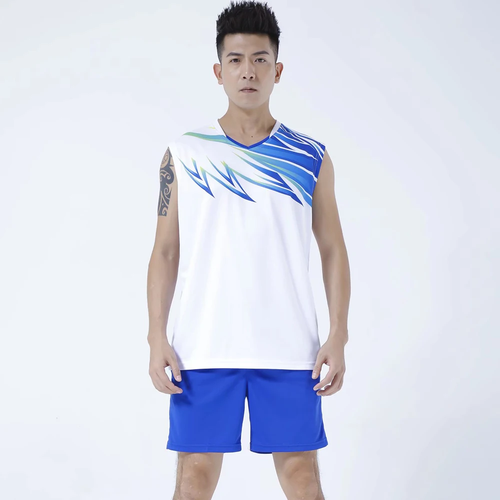 Men Volleyball Uniform Clothes Sets 2023 Summer Hot Sell Quick Dry Man 2 Piece Badninton Tennis Ping Pong Jersey Workout Suit