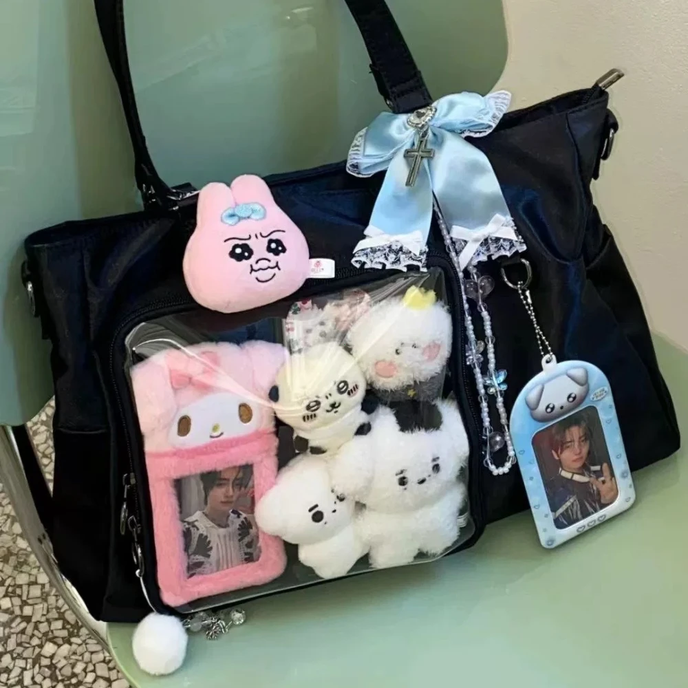 Large Capaci Transparent Mengers Bag Simple College Sle Women's Oulder Bag Crossbody School Book Bag Handbags for Women 2026