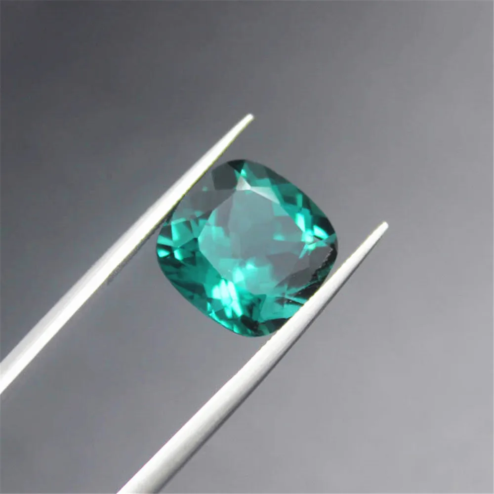 

High Quality Green Tourmaline Square Faceted Gemstone Cushion Cut Tourmaline Gem 10X10mm/12X12mm RB058