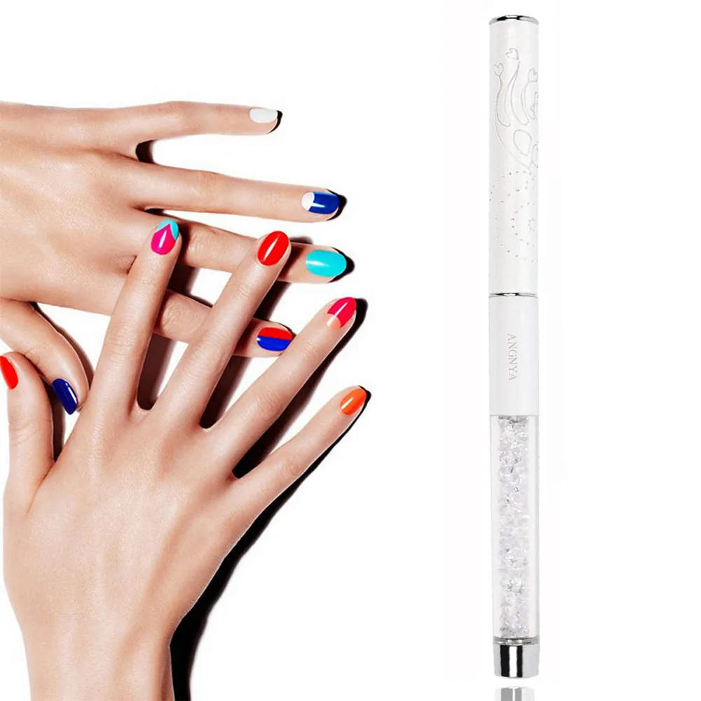 1Pc 3D Acrylic Nail Brush White Design Liquid Powder Carving Extension Building Pen Manicure Nail Tip Flower Drawing Tools 4