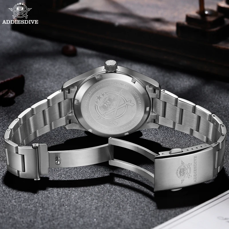 ADDIESDIVE 39mm Men's Watch 20Bar Diver Sapphire Crystal 316L Stainless Steel BGW9 Super Luminous Automatic Mechanical Watches