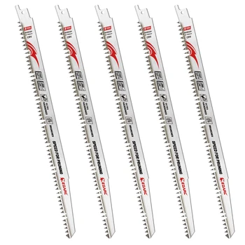12 Inch Reciprocating Saw Blades 5/10pcs 300m Fleam Ground Teeth Saw Blades, Wood Pruning Saw Blade, for Cutting, Tree Trimming