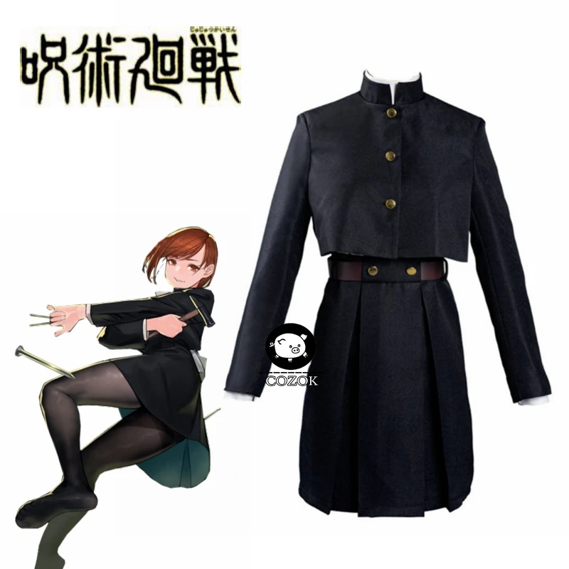 

2020 New Anime Jujutsu Kaisen Kugisaki Nobara Cosplay Black Dress School Uniform Outfits Halloween Christmas Costumes