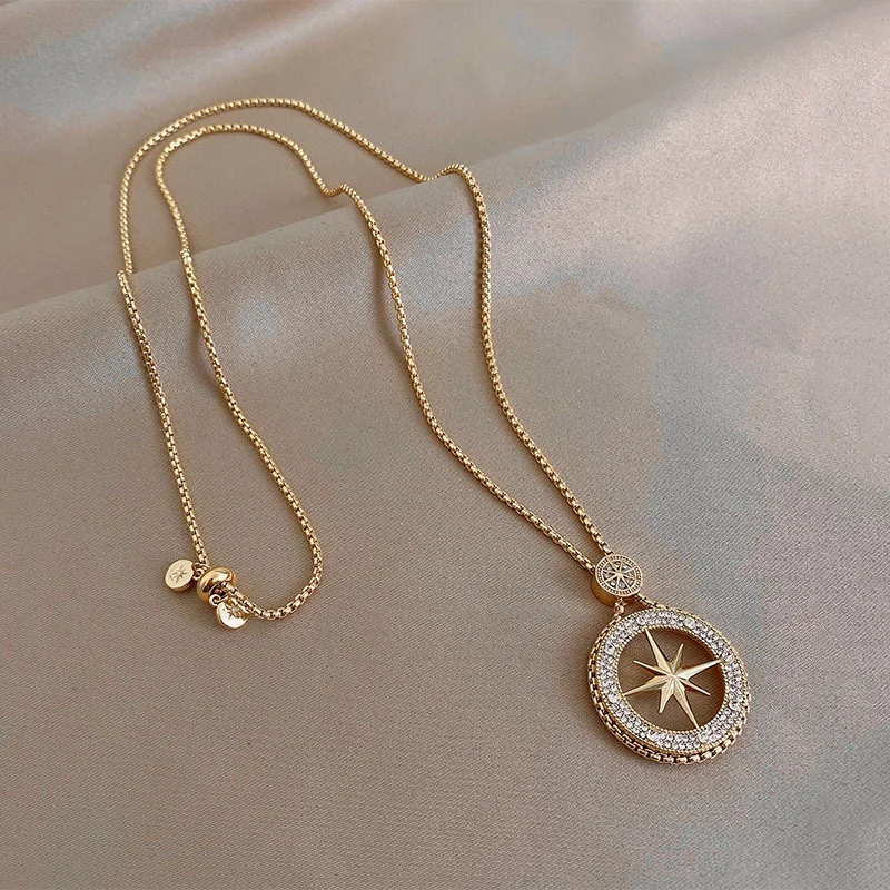 

Minar Punk Cool Bling Rhinestone Star Pendant Necklace for Women Girls Gold Color Box Chain Choker Necklaces Party Daily Jewelry