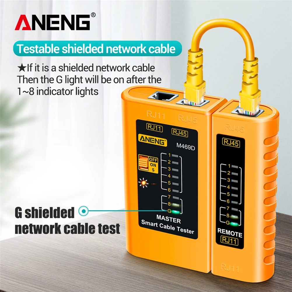 ANENG M469D RJ45 Cable lan tester Network Cable Tester RJ45 RJ11 RJ12 CAT5 UTP LAN Tester Networking Network Repair Tool network cable tester