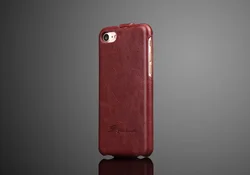 Genuine Leather Vertical Flip Luxury Phone Cover Case - iPhone 12 Mini (Brown)