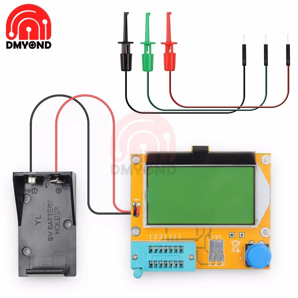 

LCD Digital Transistor Tester LCR-T4 Backlight Diode Triode Capacitance ESR T4 Meter Digital LCD Screen For MOSFET/JFET/PNP/NPN