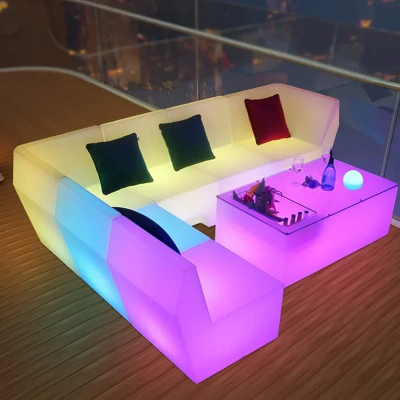 KTV Luminous Coffee Table, Corner Sofa Combination, Outdoor Bar Tables and Chairs, Commercial Booth Creative Sofa
