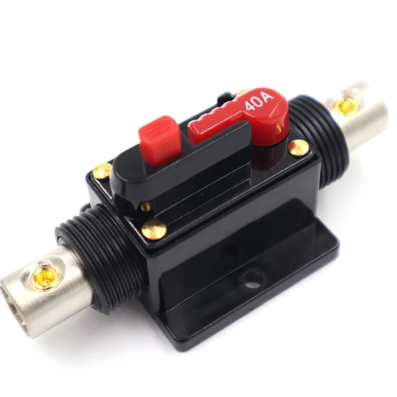 

12V 40A Automatic Fuse Circuit Breaker Circuit Breaker Fuse Holder Automatic Switch Inline Car Amplifier for Audio Video