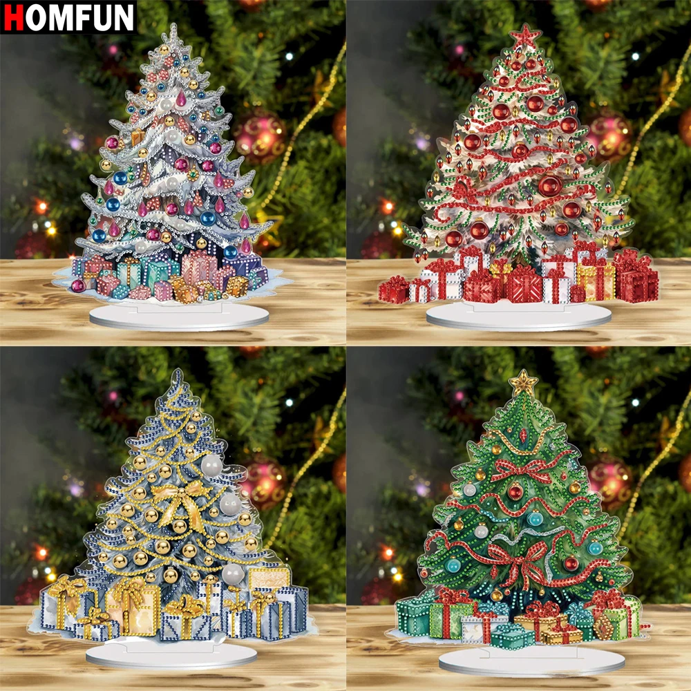 

HOMFUN DIY алмазная живопись специальная форма сверло настольное украшение Кристалл Рождественская елка вышивка Стразы Домашний Настольный Декор