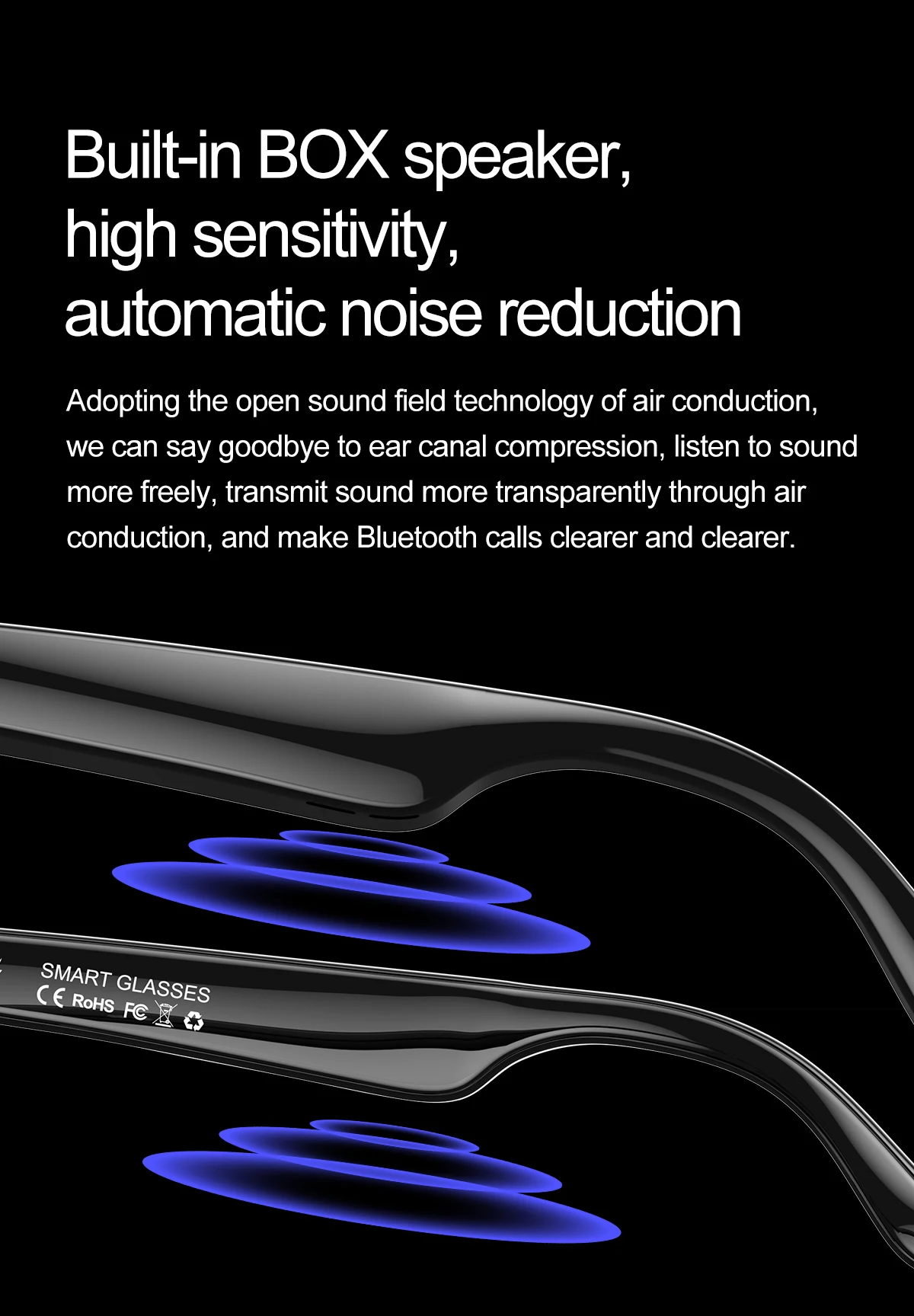 AI Intelligent Translation Bluetooth Glasses 134 Online Language AI Automatic Dialogue Translation