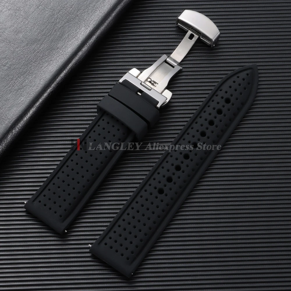 Premium Silicone Waterproof Watch Strap - Soft, Breathable Replacement Band