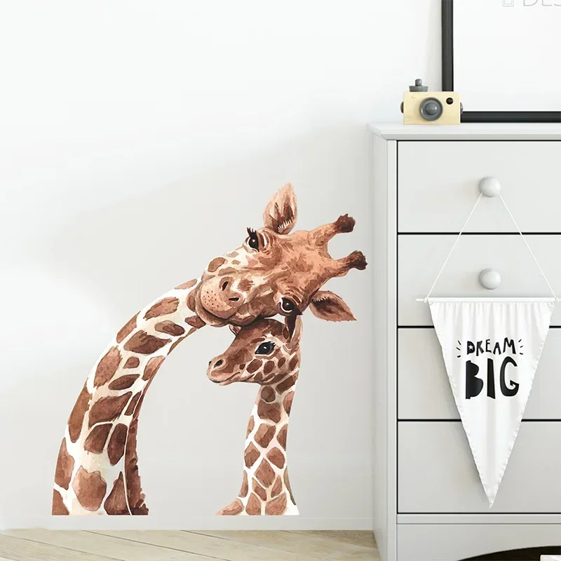 Wall Stickers Giraffe Kids Cartoon Vinyl Room Decoration For Living Room Bedroom Child Nursery