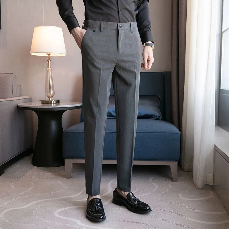

Casual Business Suit Pants Men's Loose Drape Straight-leg Pants Fashion Solid All-match Slim Trousers Oversize Four Seasons