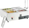 6-Pan Commercial Food Warmer, 6 x 8QT Electric Steam Table, 1500W Professional Countertop Stainless 1