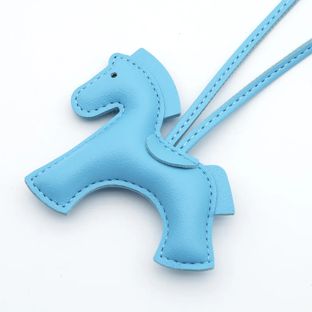 Premium Multicolored Pony Leather Keychain and Bag Charm Gift