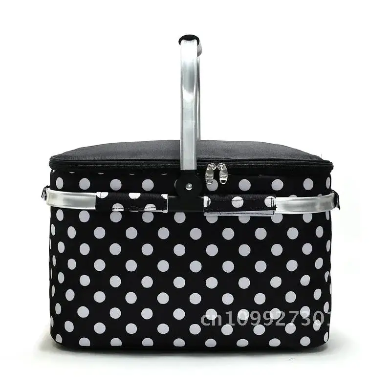 Big Capacity Camping Picnic Bag Portable Hike Gear Folding Waterproof Suitcase Insulated Lunch Cool Storage Basket Food Thermal