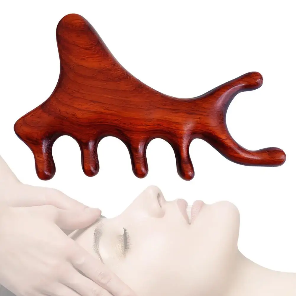 

Meridian Massage Comb Sandalwood Body Massage Anti-static Hair Scalp Face Neck Eye Shoulder Gua Sha Blood Circulation Relax Tool